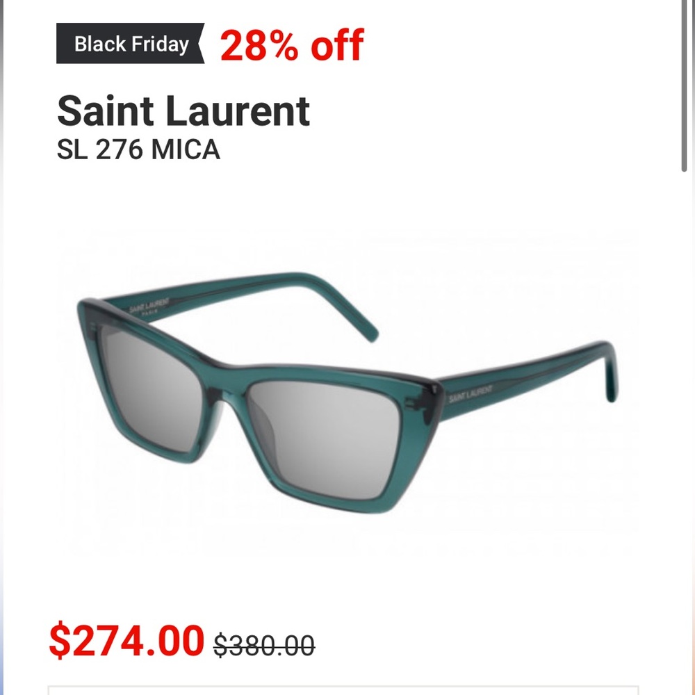 Saint Laurent blue cateye sunglasses